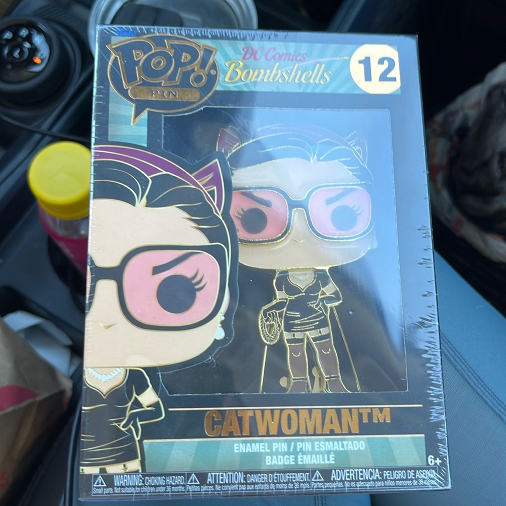 Funko pop cat woman pin brand new